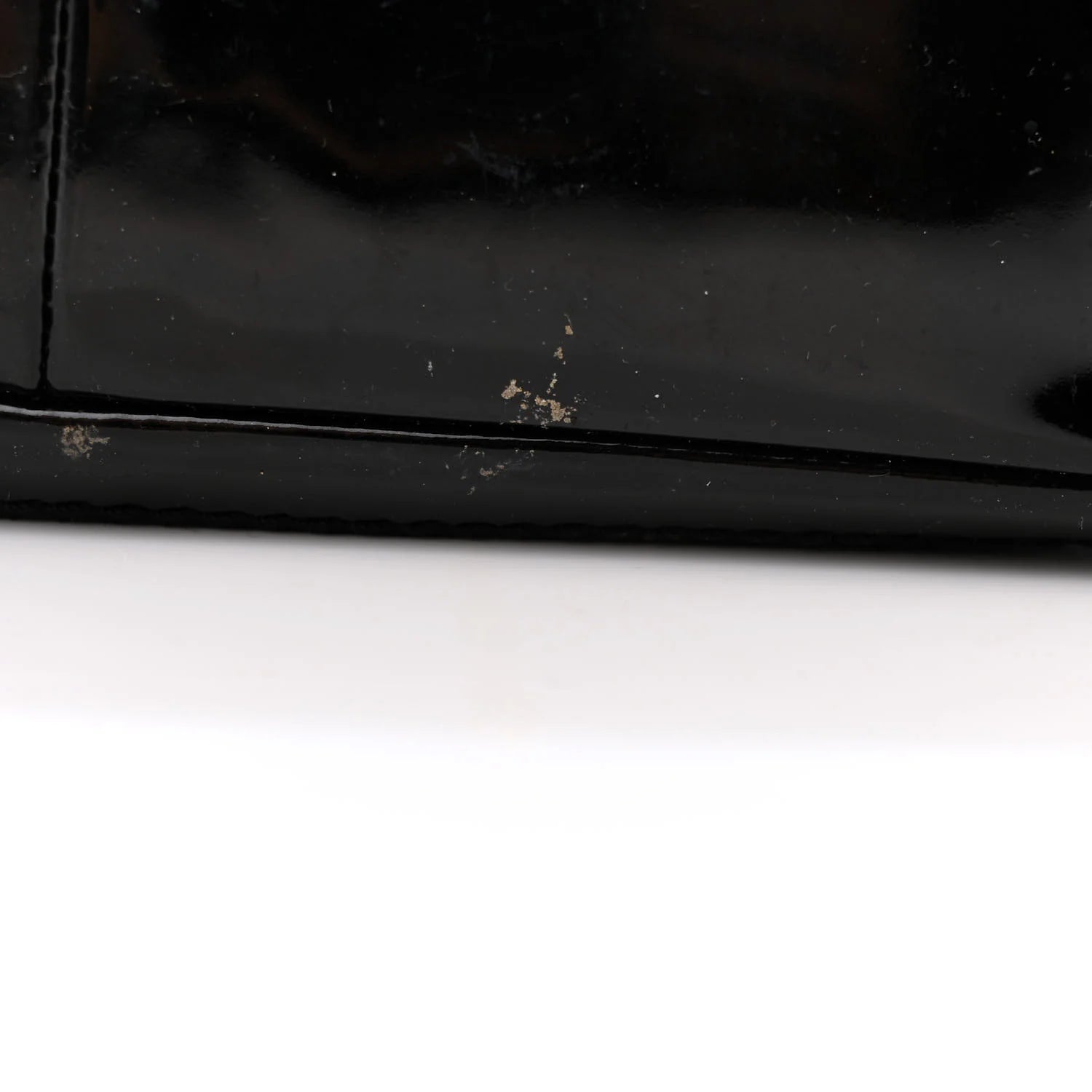 Patent Pony Hair Small Pocket Tote Black