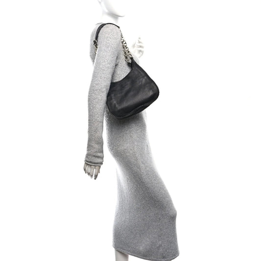 Vitello Daino Chain Braided Hobo Black