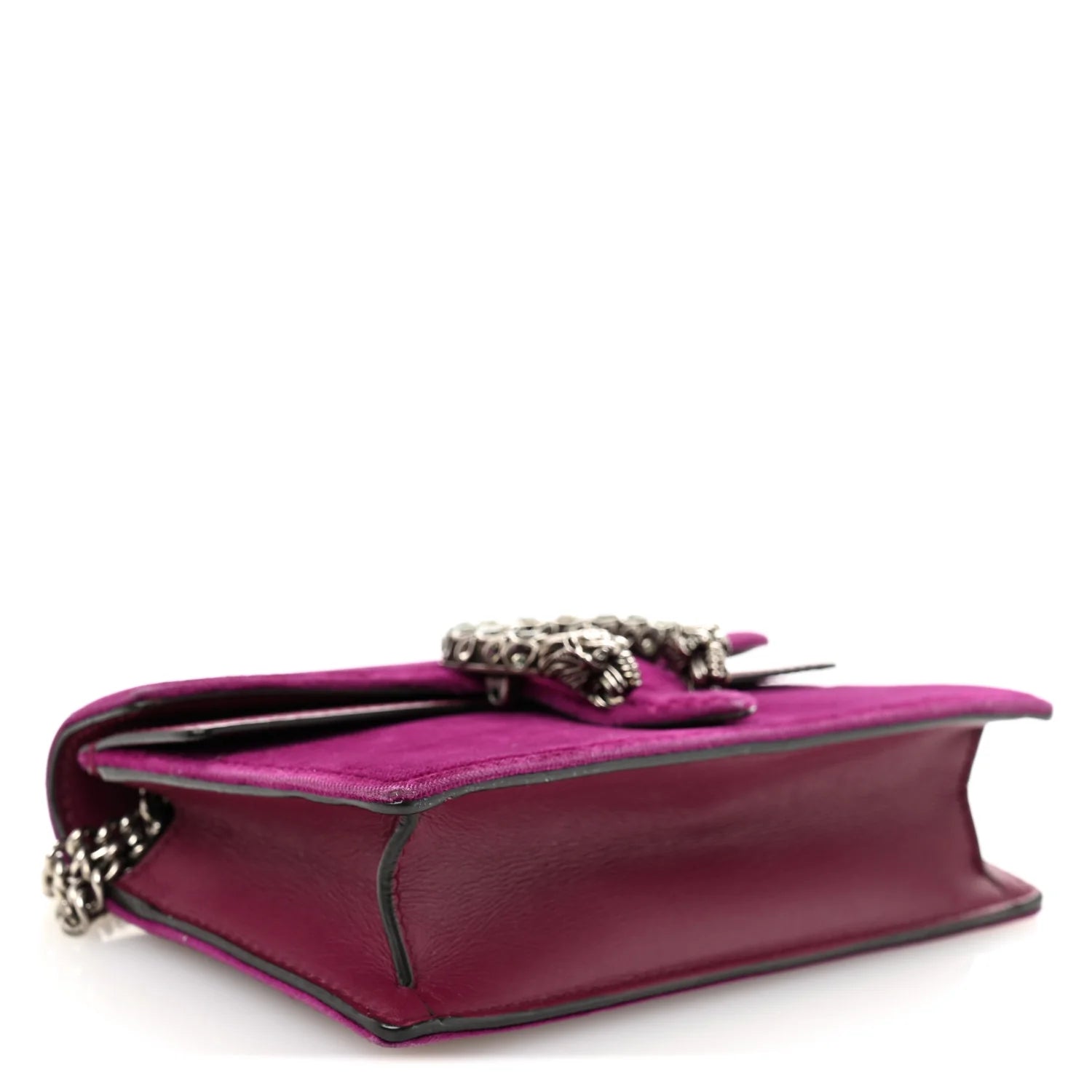 Velvet Super Mini Dionysus Shoulder Bag Fuchsia Violet Cyclamen