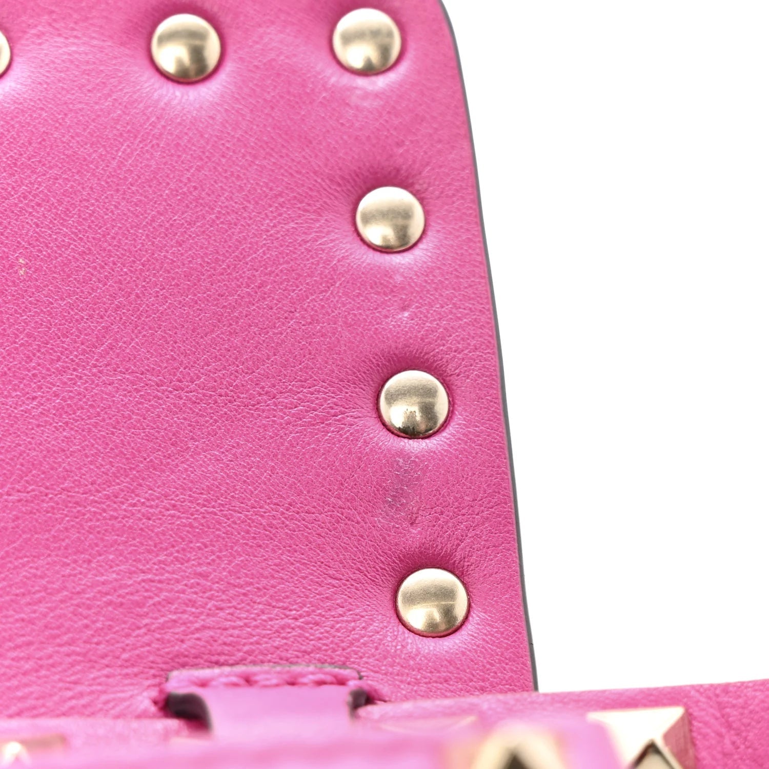 Vitello Small Rockstud Flip Lock Crossbody Bag Fuxia