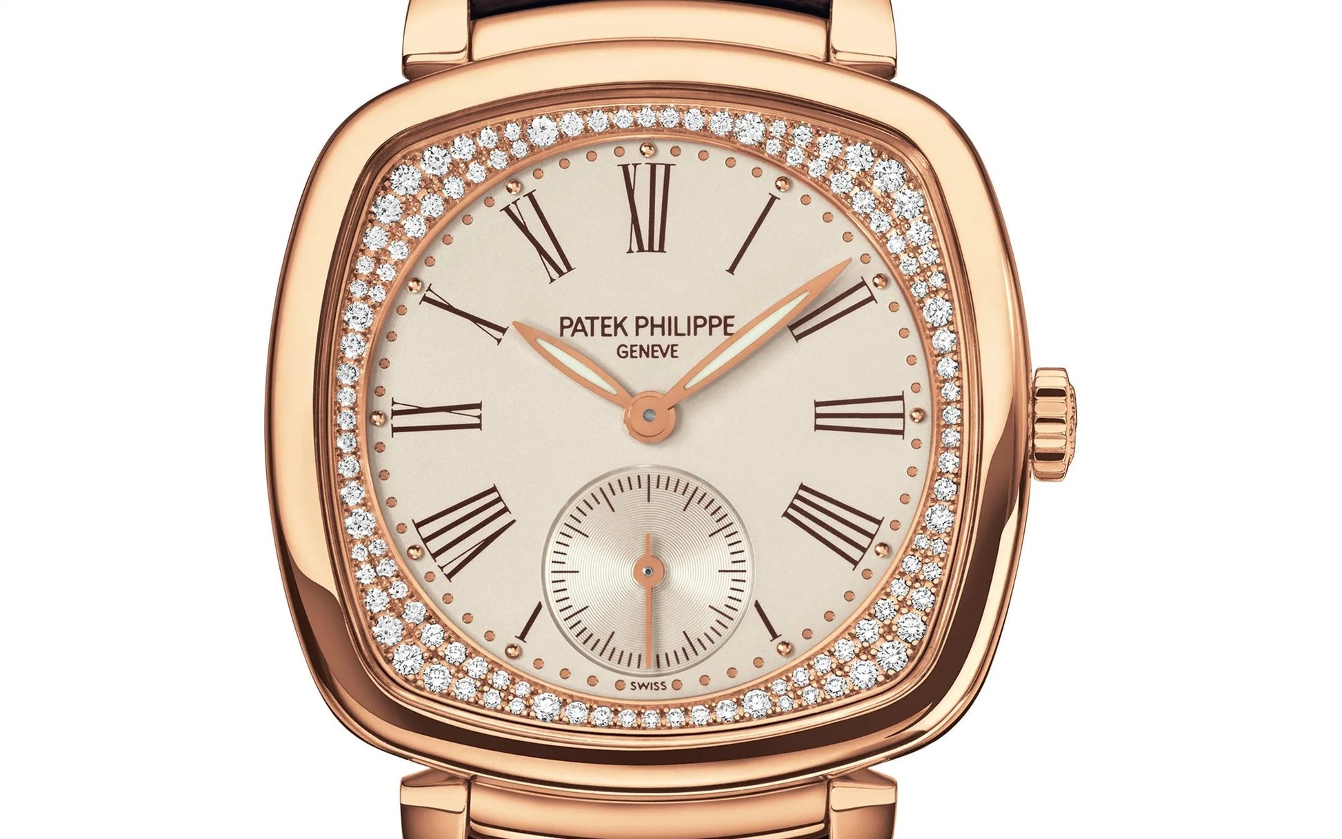 Ladies Gondolo Small Seconds, 18Kt Rose Gold Set with 108 Diamonds, 30 × 33.8 Mm, Ref# 7041R-001