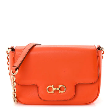 Printed Calfskin Paris Crossbody Bag Orange