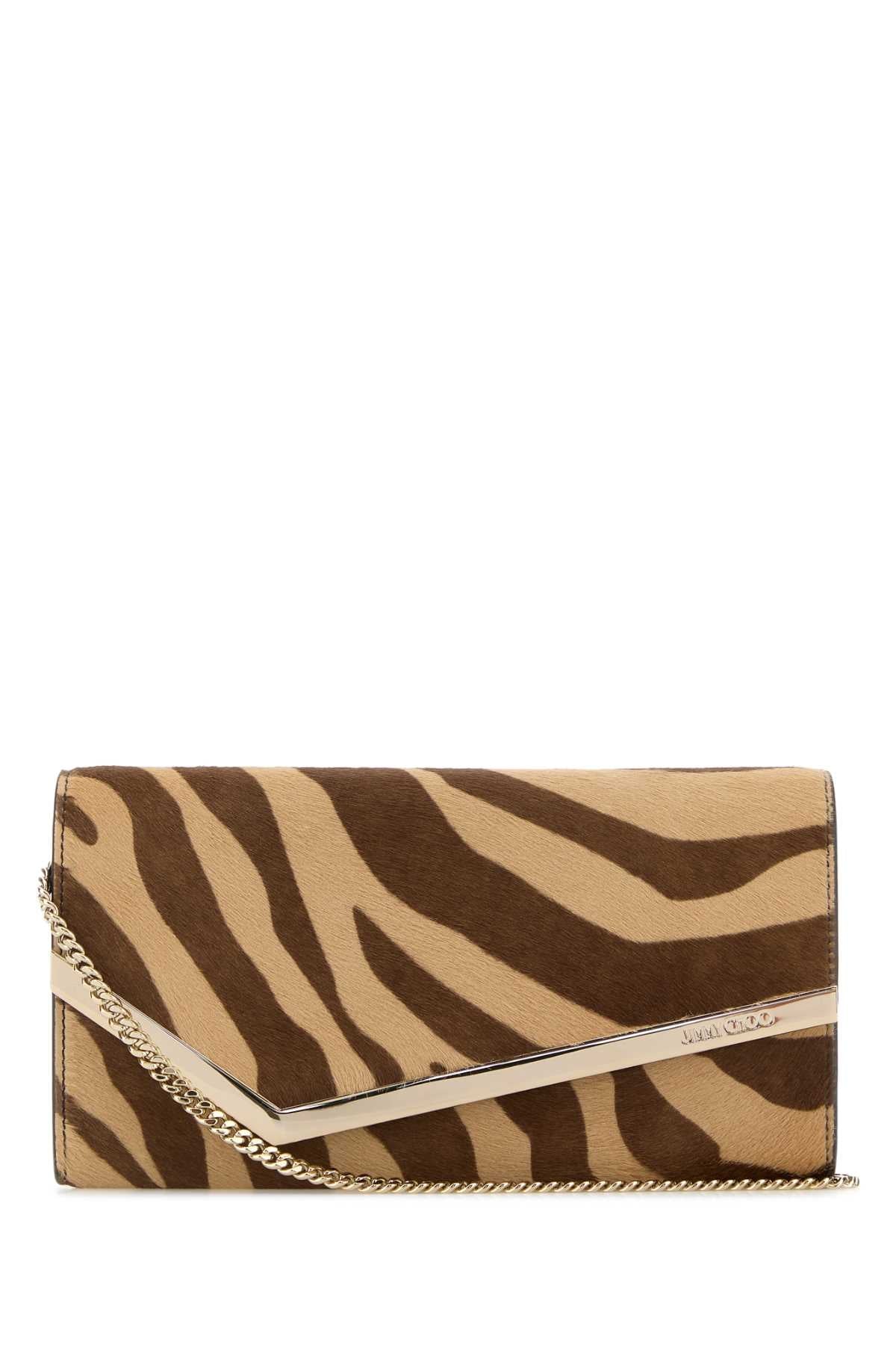 PRINTED CALF HAIR EMMIE CLUTCH