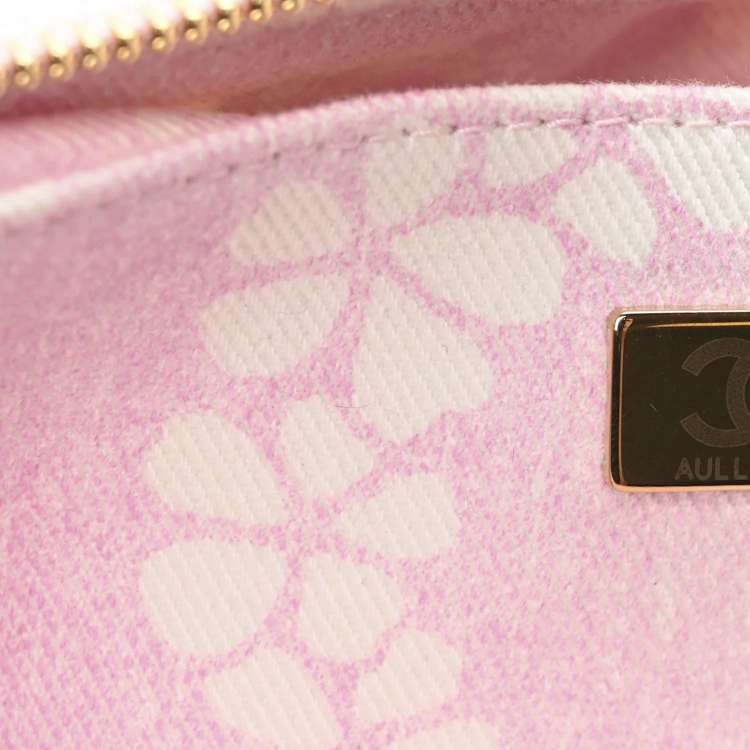 Printed Denim Quilted Large Hobo Bag Light Pink White