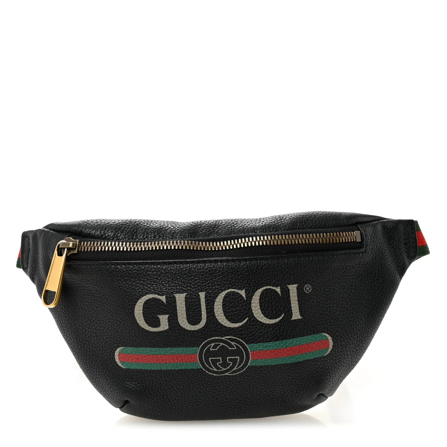 Grained Calfskin Small Logo Belt Bag Black