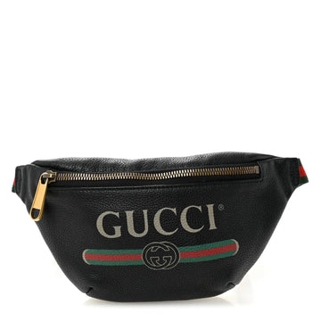 Grained Calfskin Small Logo Belt Bag Black