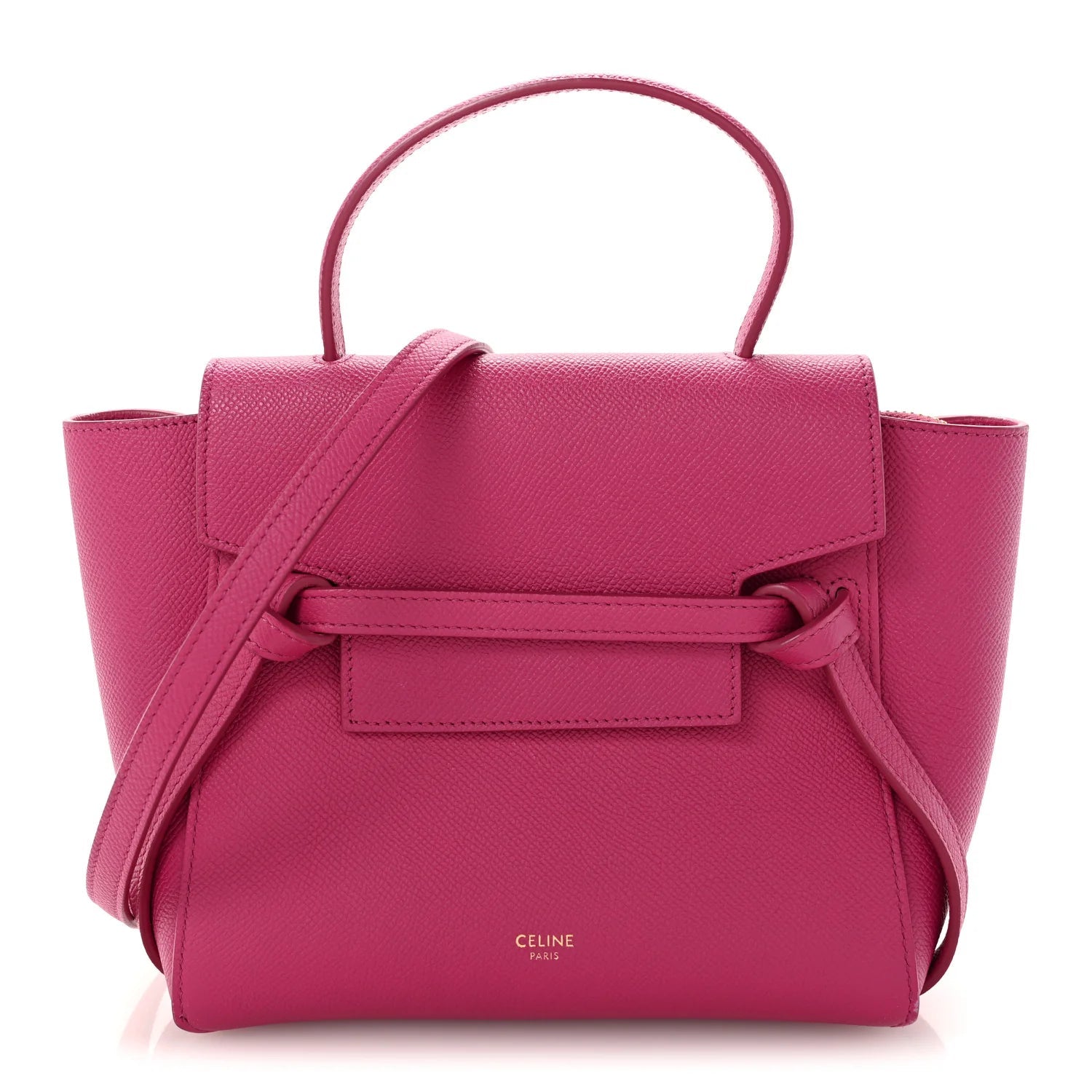 Grained Calfskin Nano Belt Bag Raspberry