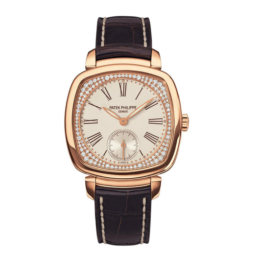 Ladies Gondolo Small Seconds, 18Kt Rose Gold Set with 108 Diamonds, 30 × 33.8 Mm, Ref# 7041R-001