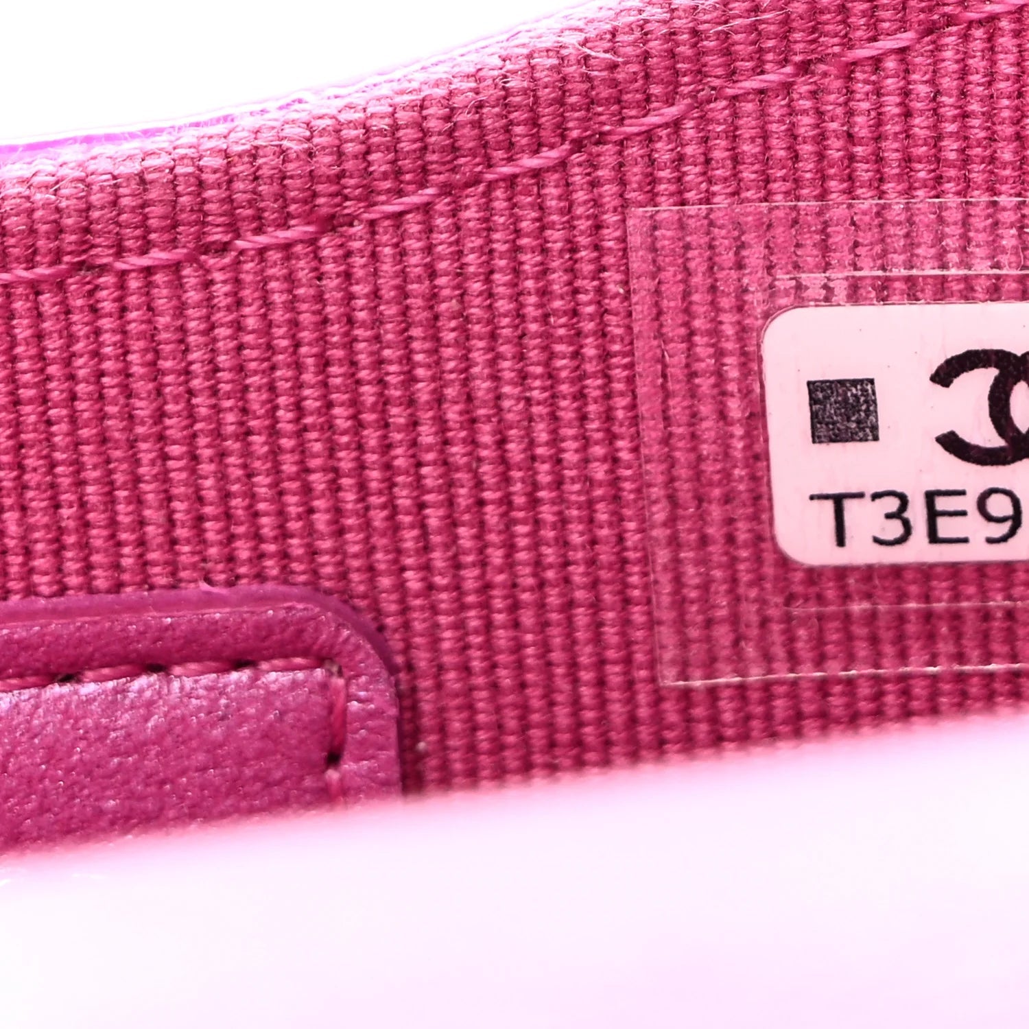 Patent Lambskin Quilted CC Hook Card Holder Pink