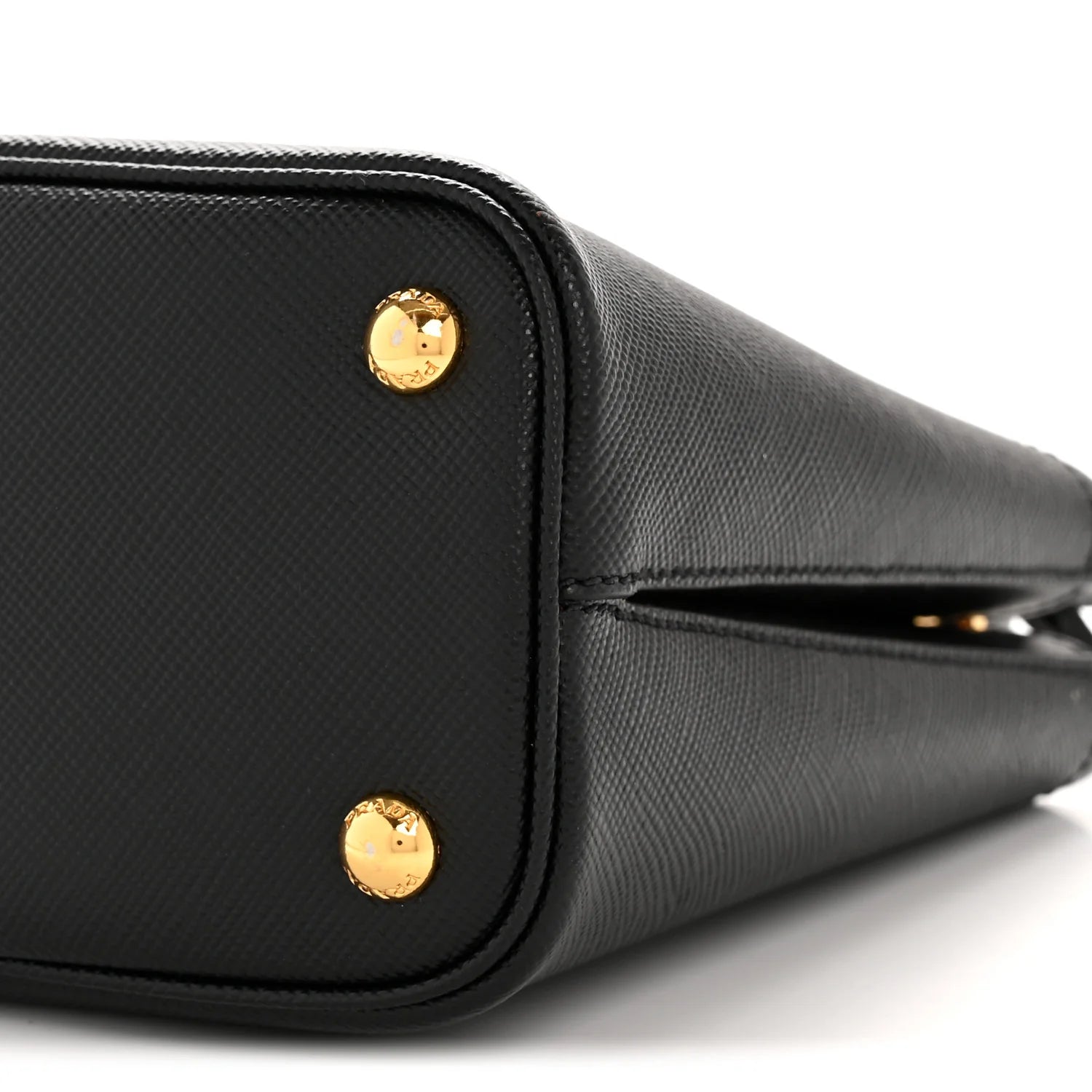 Saffiano Cuir Small Panier Bucket Bag Black Fuoco