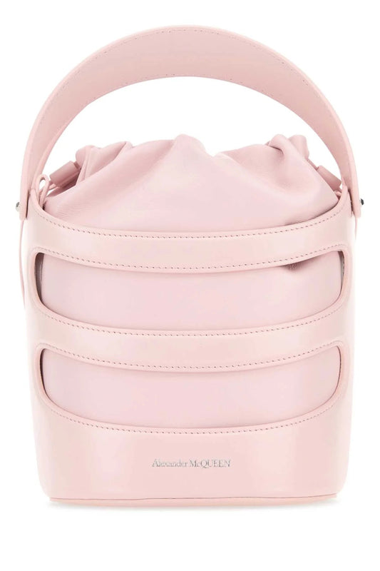 PASTEL PINK LEATHER the RISE BUCKET BAG