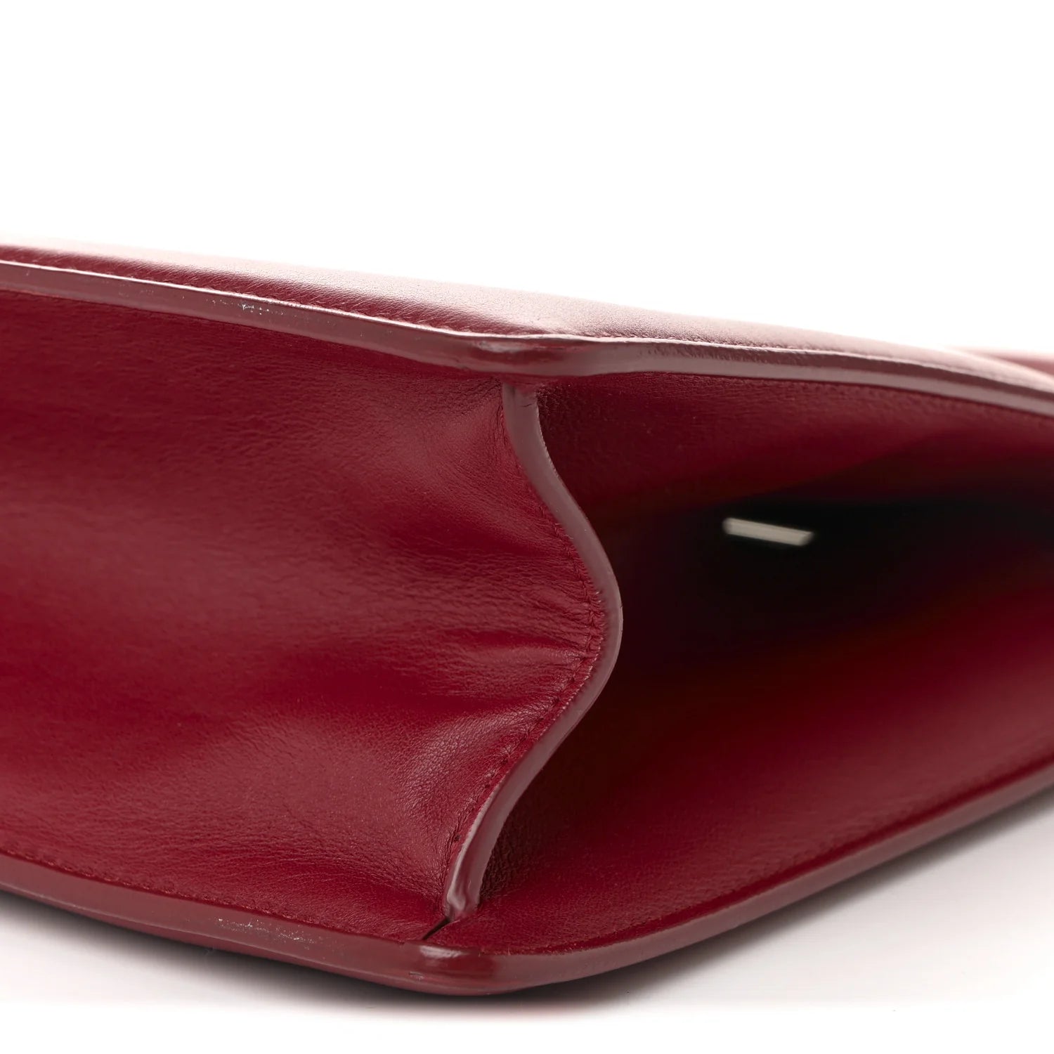 Patina Box Calfskin Medium Clasp Bag Scarlet