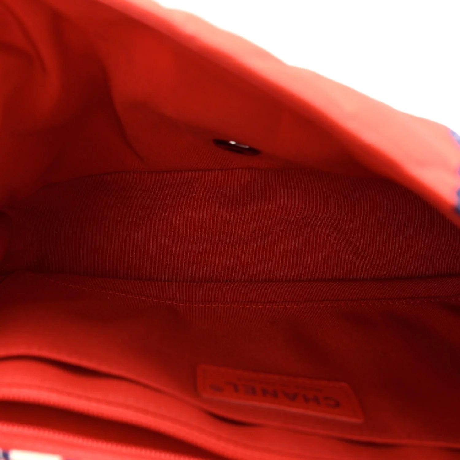 Silk Chain Printed Medium Single Flap Red