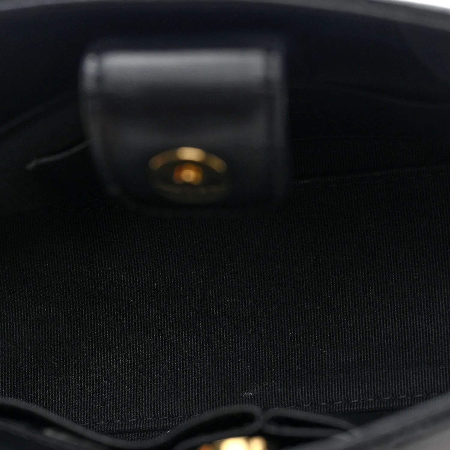 Shiny Crumpled Calfskin Quilted Clutch with Chain Black