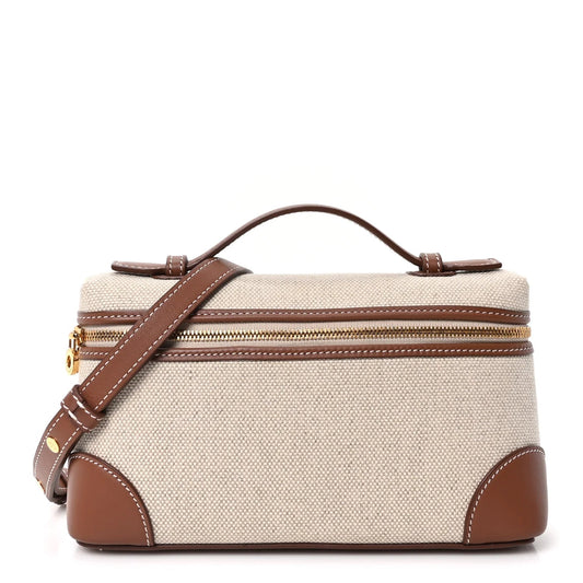 Cotton Linen L19 Extra Pocket Pouch Natural Caramel Sugar