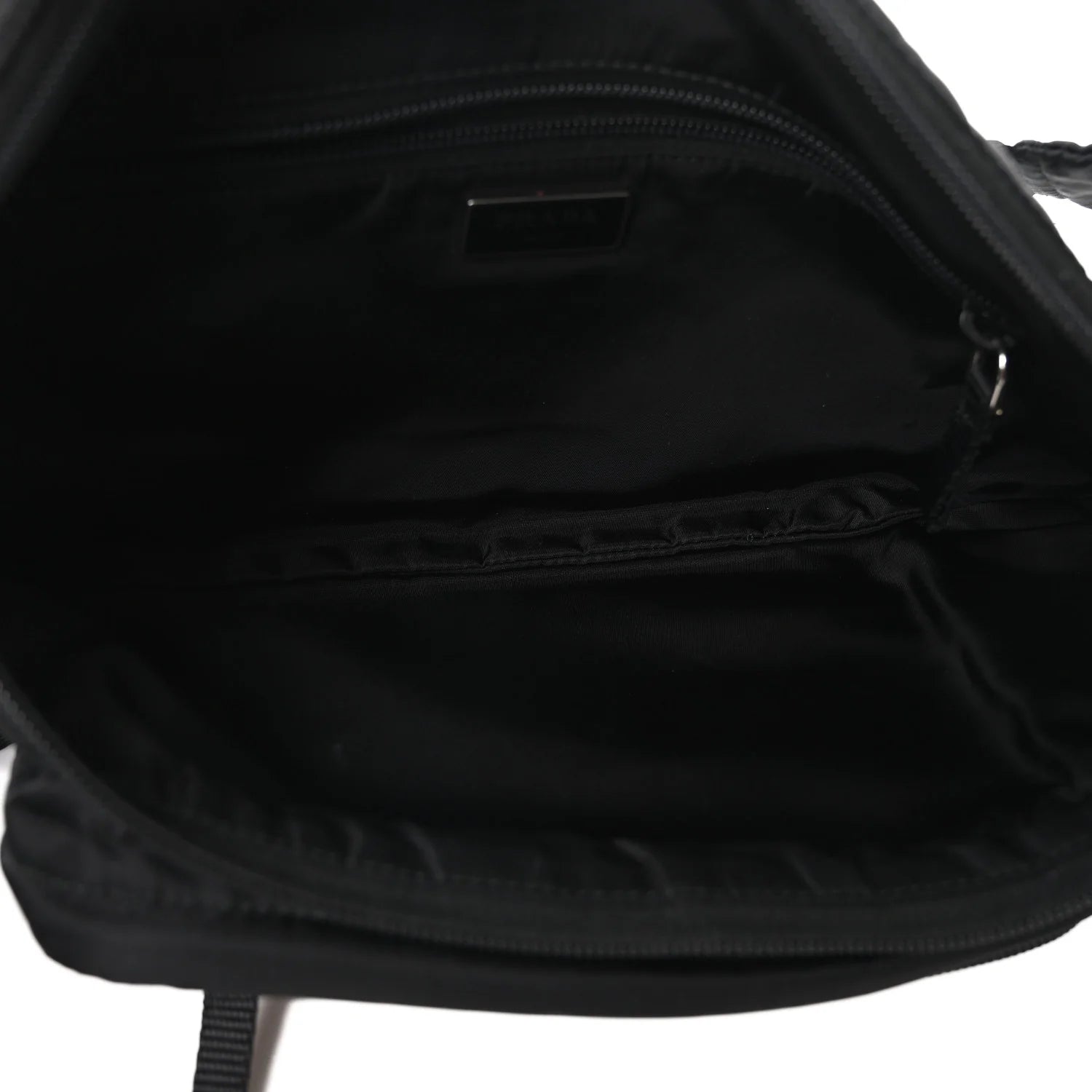 Tessuto Nylon Double Pocket Belt Bag Black