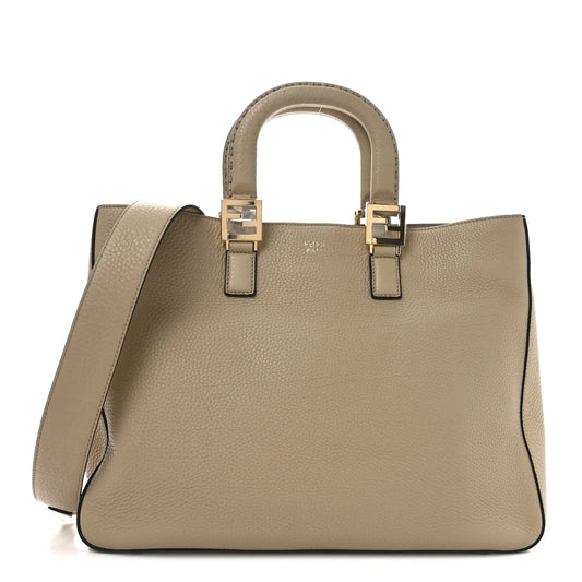 Cuoio Romano Selleria Medium FF Tote Miele Scuro