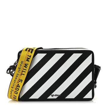 Saffiano Striped Mini Diag Bag Black White