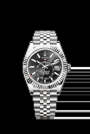 Sky-Dweller, 42Mm, Oystersteel and 18K White Gold, Black, Jubilee, Ref# 336934-0008