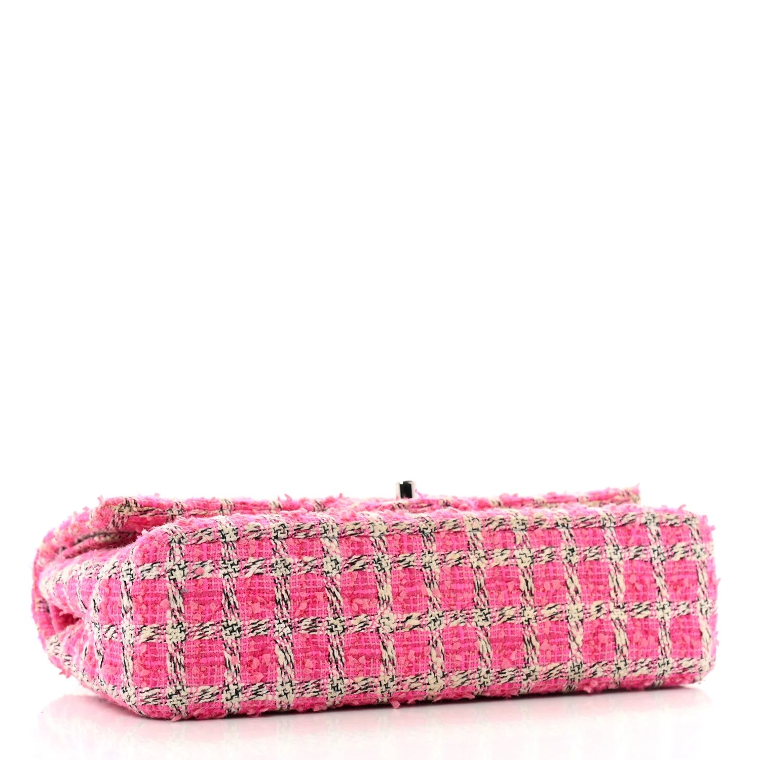 Tweed Quilted Medium Double Flap Hot Pink