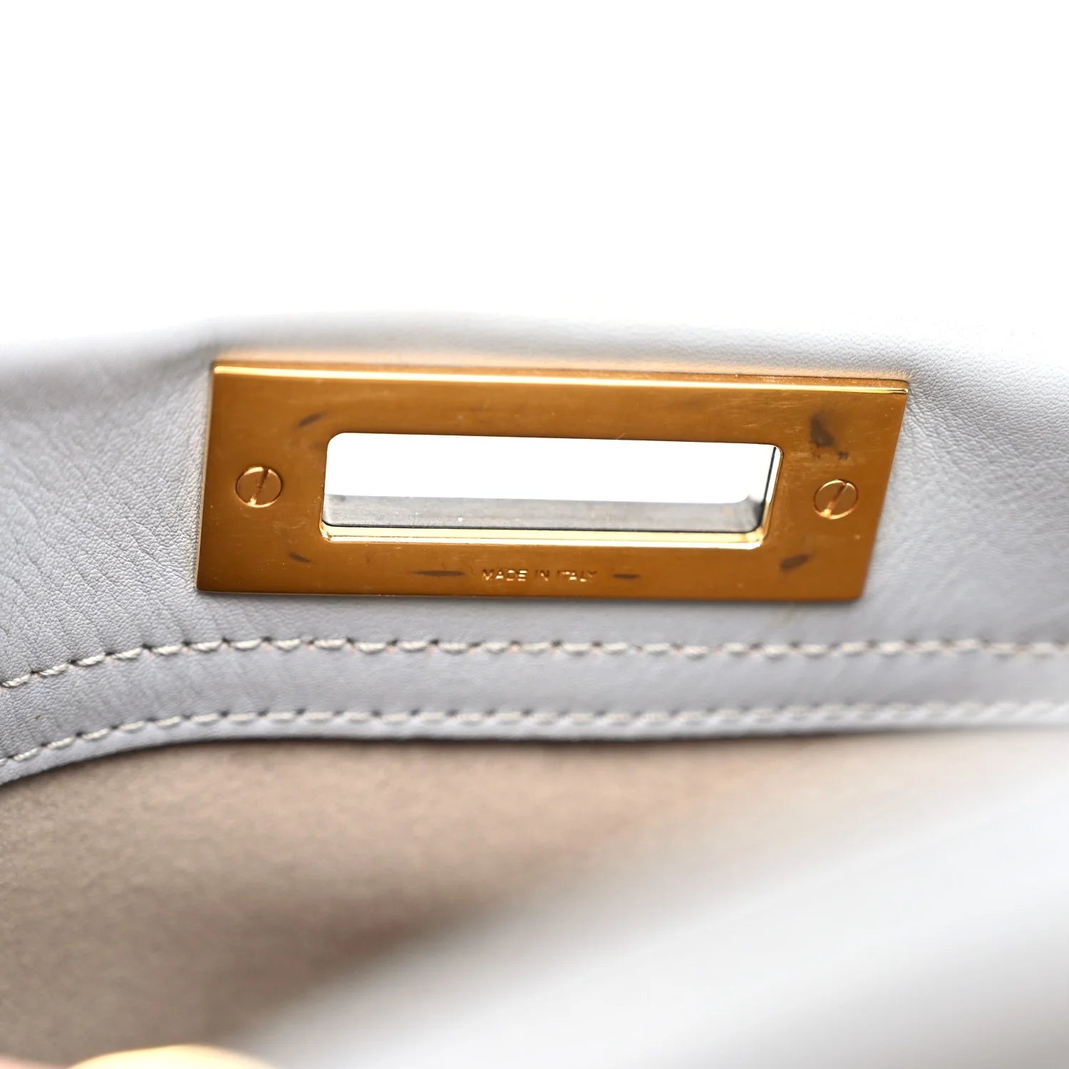 Vitello Seta Shiny Nappa Medium Peekaboo Iconic Satchel Ardesia Amido