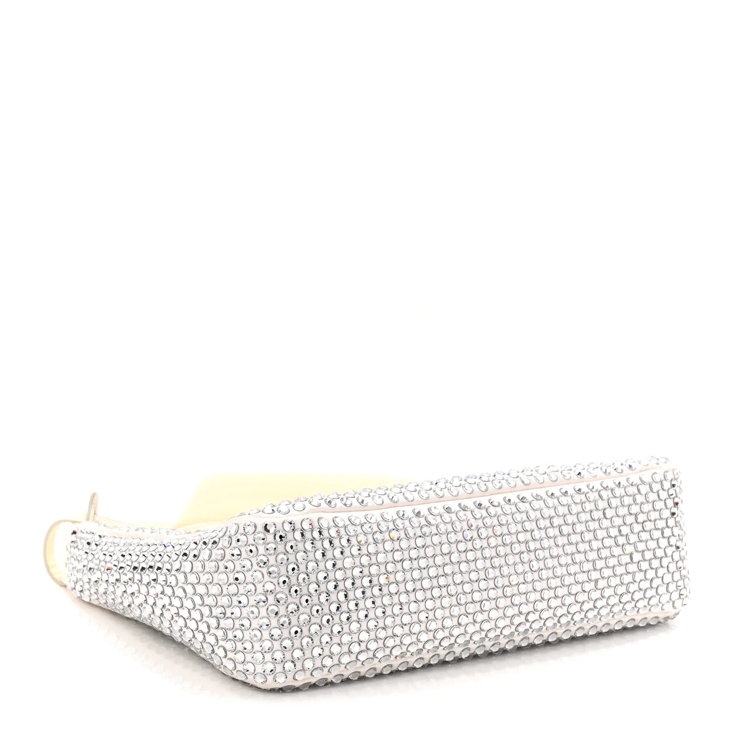 Satin Crystal Mini Re-Edition 2000 Bag White