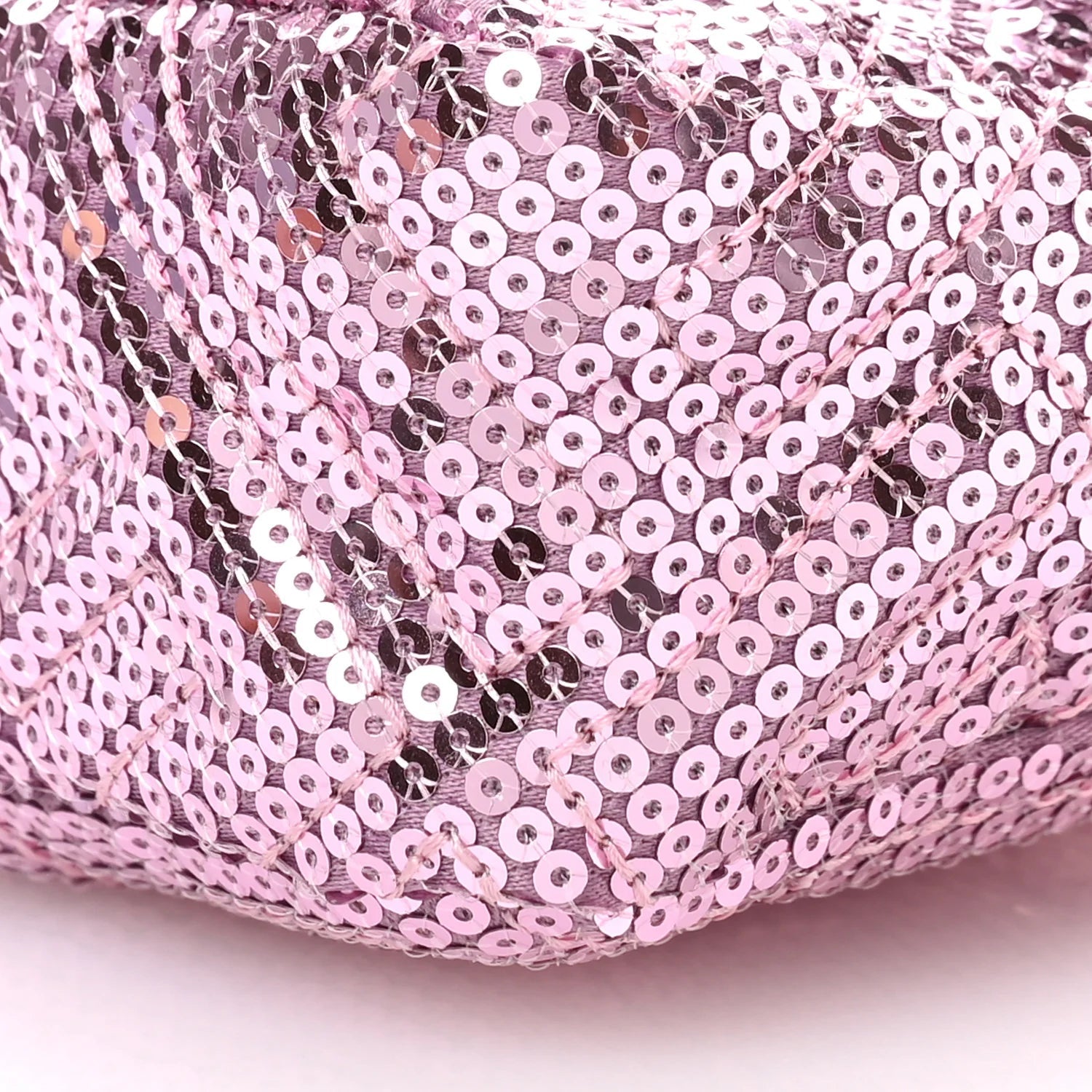 Ricamo Sequin Paillettes Vitello Grace FF Mini Baguette Rosa