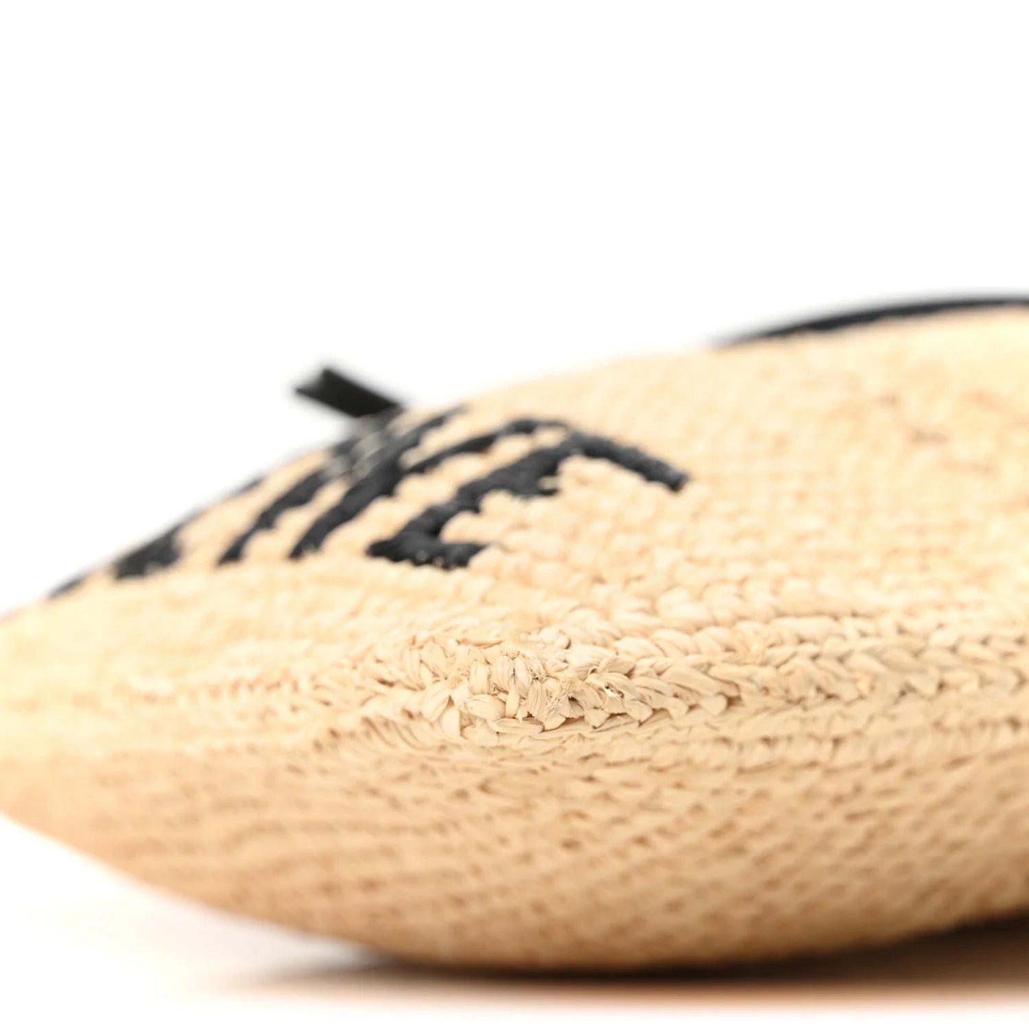 Raffia Logo Drawstring Pocket Crossbody Natural Black