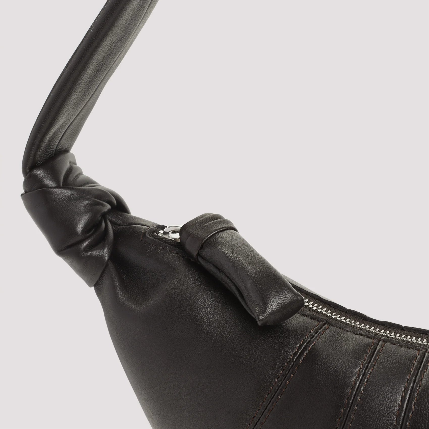 LEATHER CROISSANT ZIP BAG