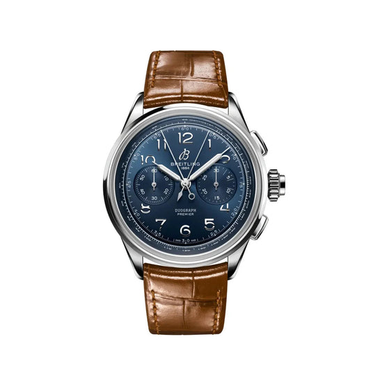 Premier B15 Duograph 42 Stainless Steel Ref# AB1510171C1P1, Box and Papers