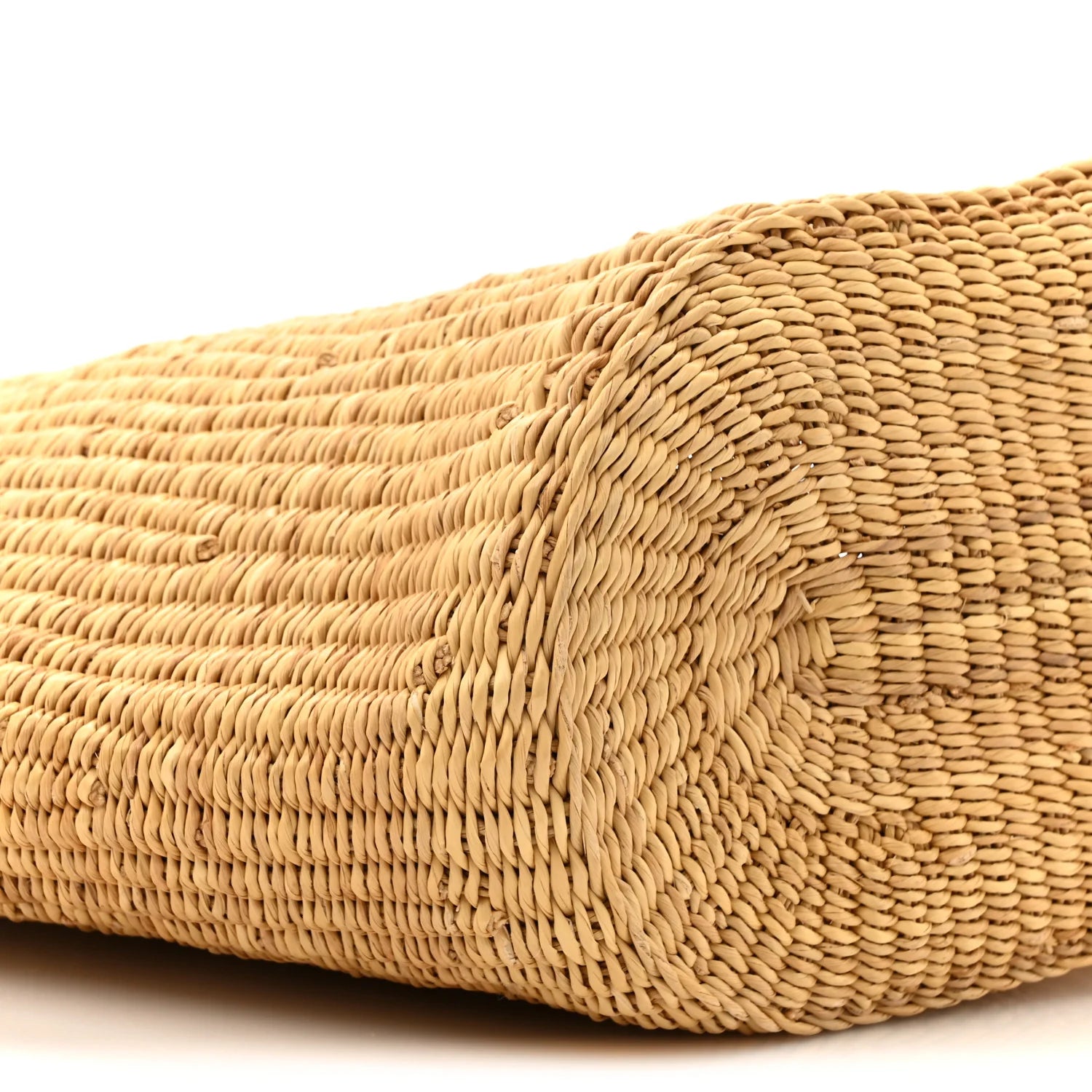 Raffia Calfskin Shell Basket Tote Natural Pecan