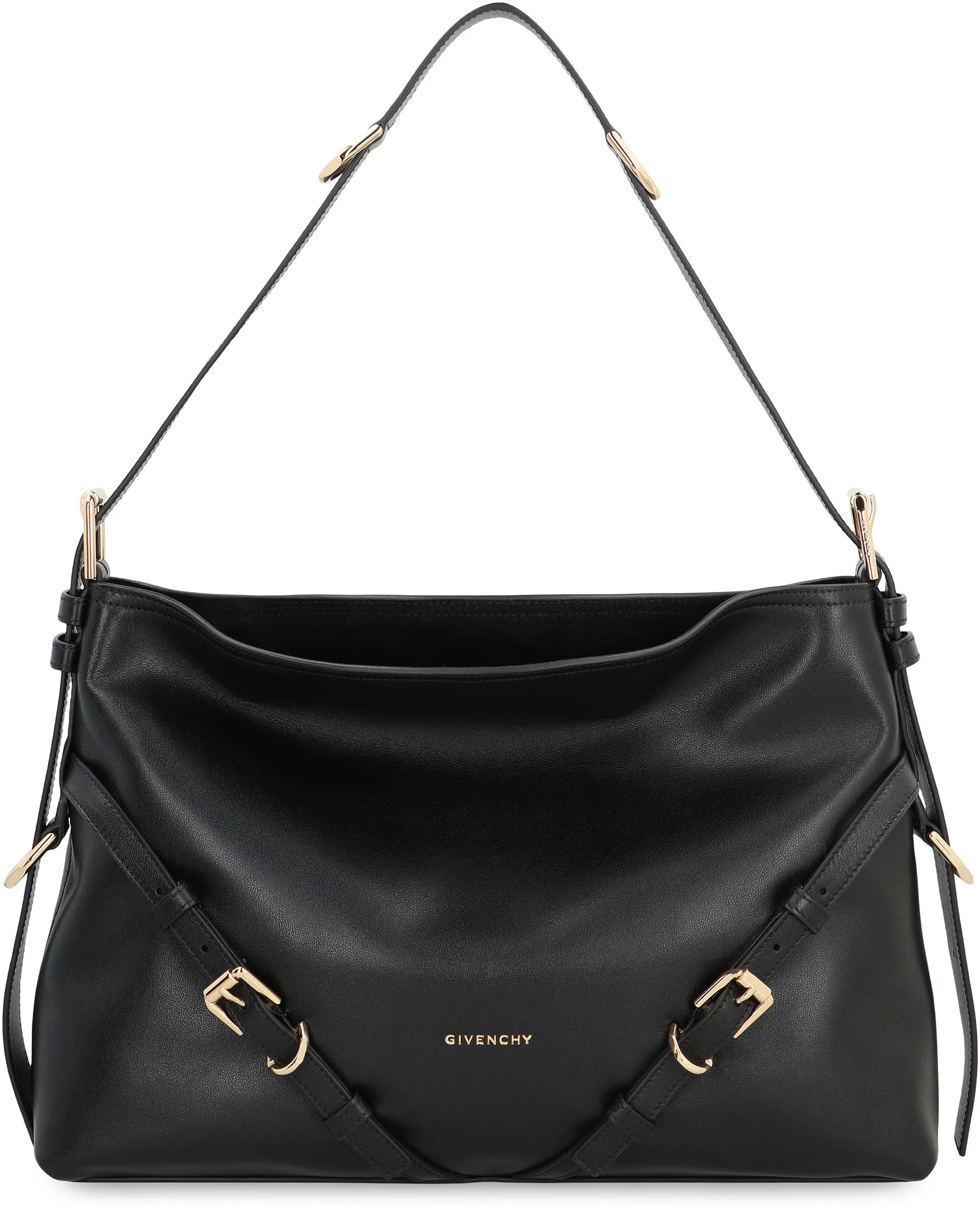 VOYOU MEDIUM BLACK BAG in GLOSSY LEATHER