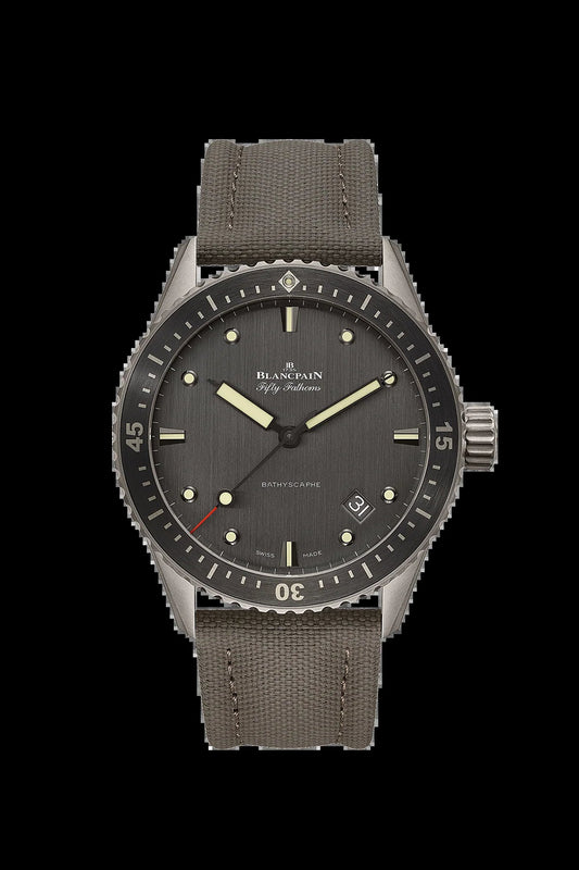Unworn  Fifty Fathoms Bathyscaphe, Titanium and Ceramic, 43Mm, Ref# 5000-1210-G52A, Box and Papers