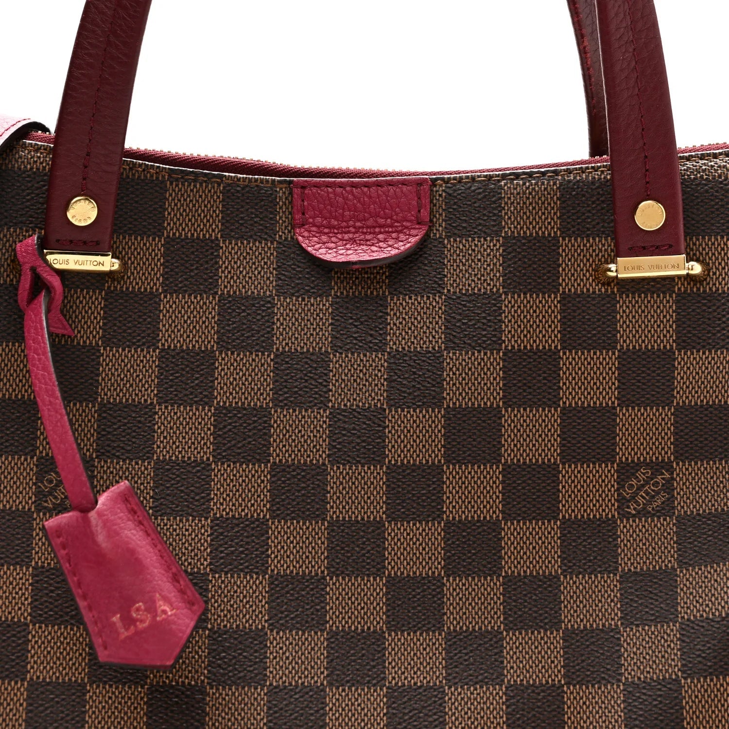 Damier Ebene Cuir Taurillon Hyde Park Fuchsia
