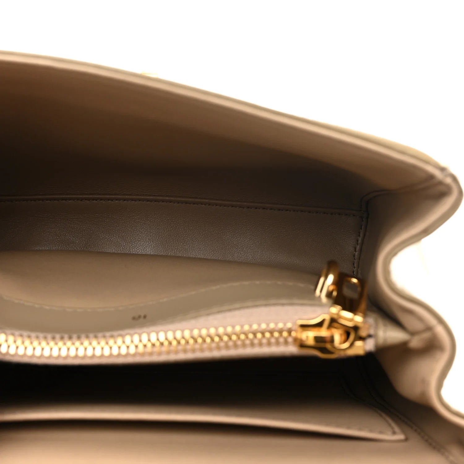 Satinated Calfskin Mini 16 Top Handle Bag Beige