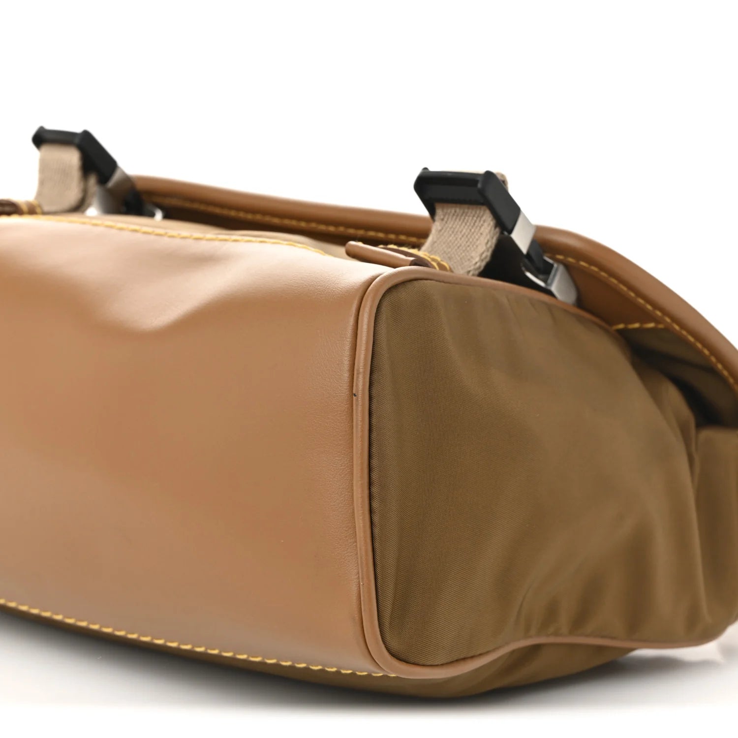 Re-Nylon Nappa Triangle Medium Shoulder Bag Cocoa