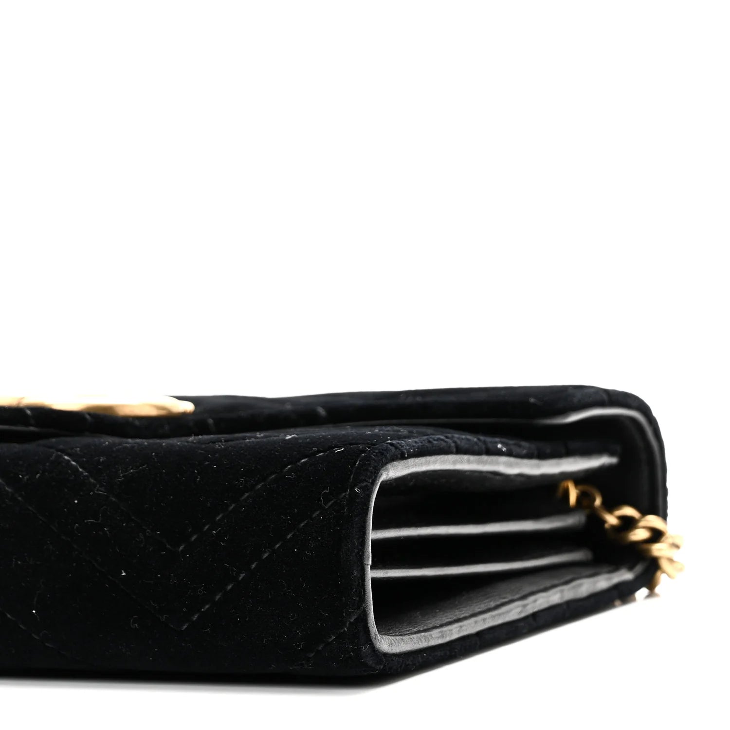 Velvet Matelasse GG Marmont Chain Wallet Black