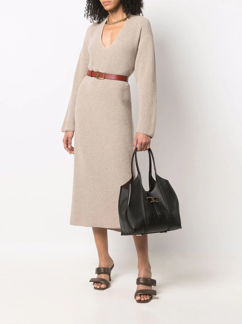 GRAINED LEATHER TOTE BAG