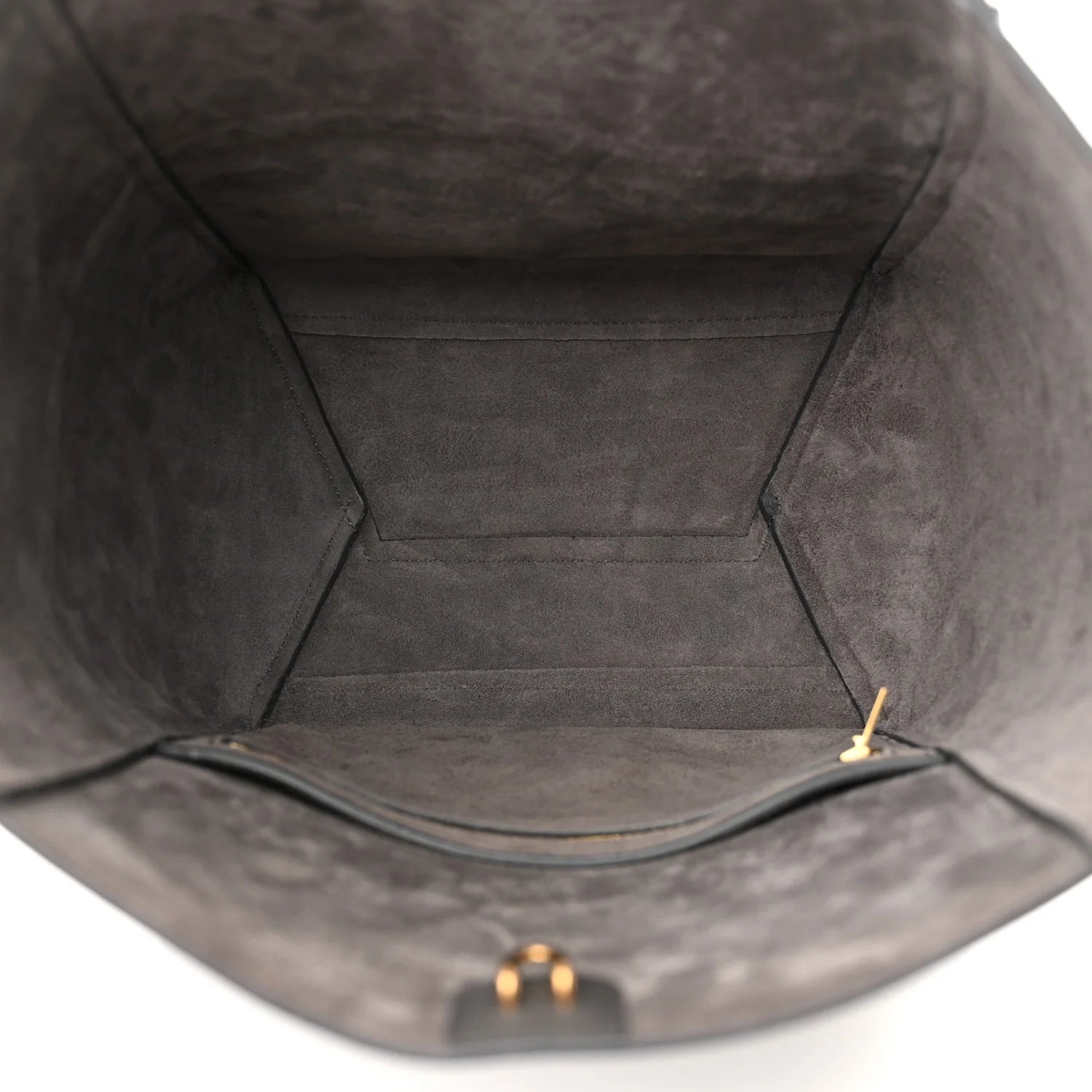 Soft Grained Calfskin Sangle Bucket Bag Grey