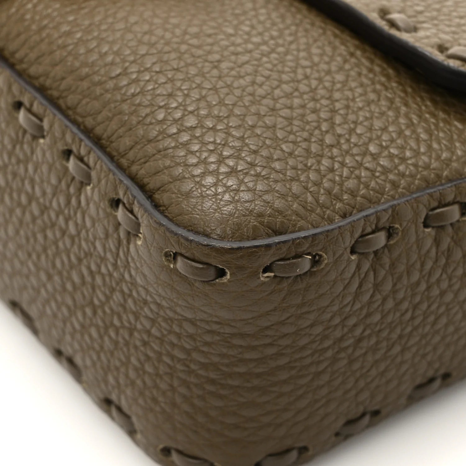 Cuoio Roma Sellerissima Nappa Sintetica Tape Stitch Mini Baguette Argento