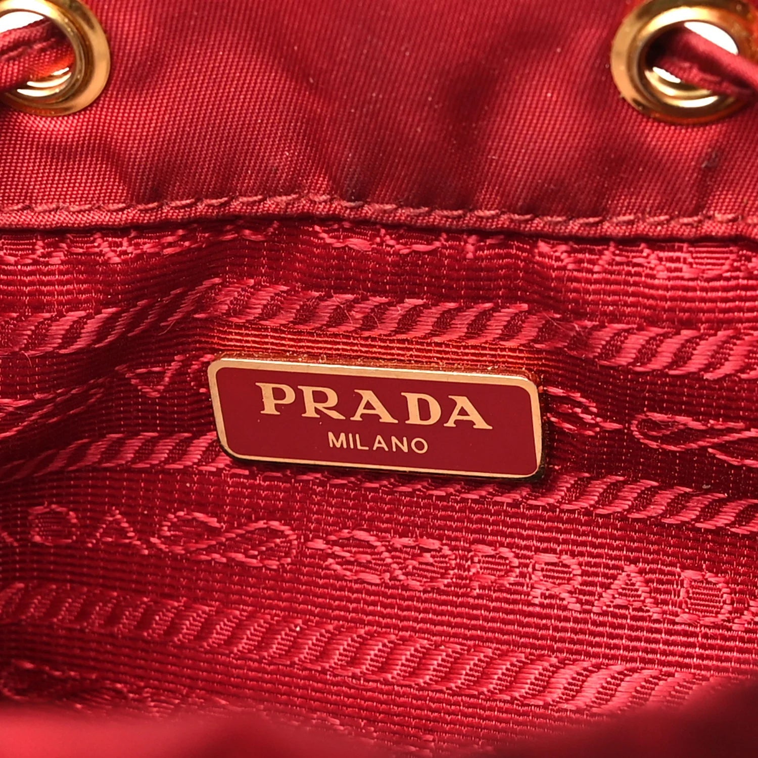 Nylon Vela Saffiano Mini Bucket Crossbody Bag