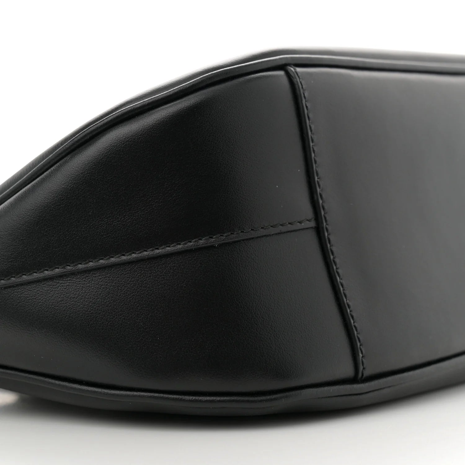 City Calf Small Triangle Shoulder Bag Black