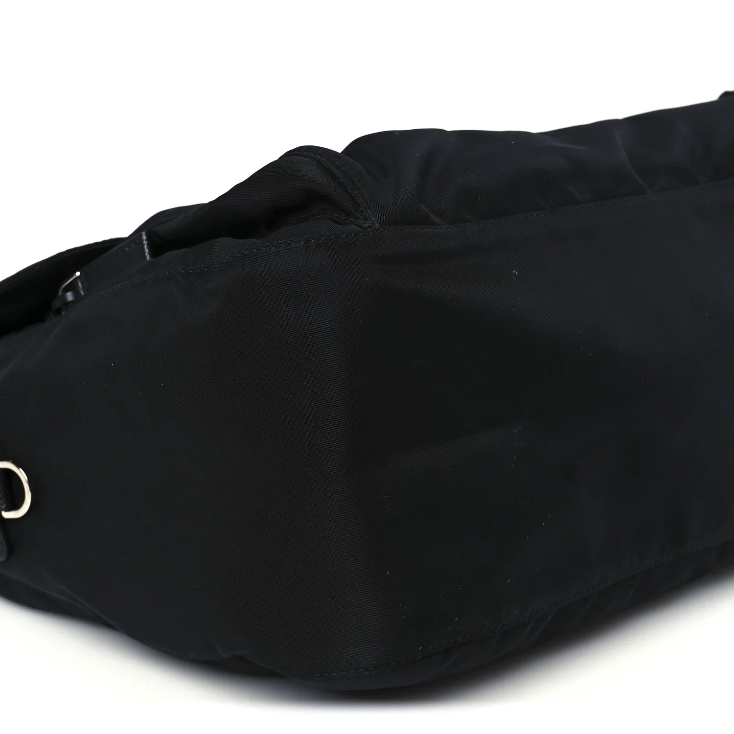 Tessuto Nylon Saffiano Double Buckle Messenger Shoulder Bag Black