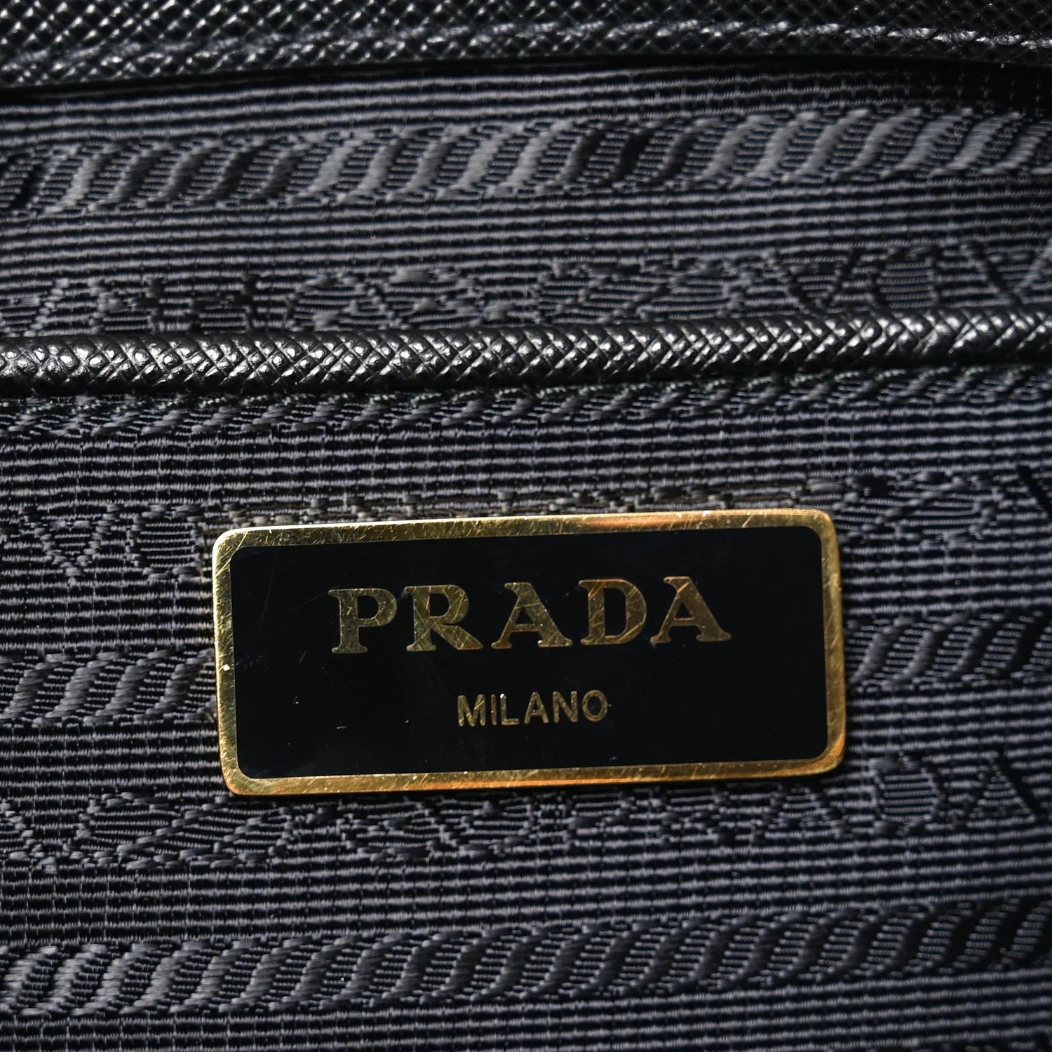 Tessuto Nylon Saffiano Small Tote Black