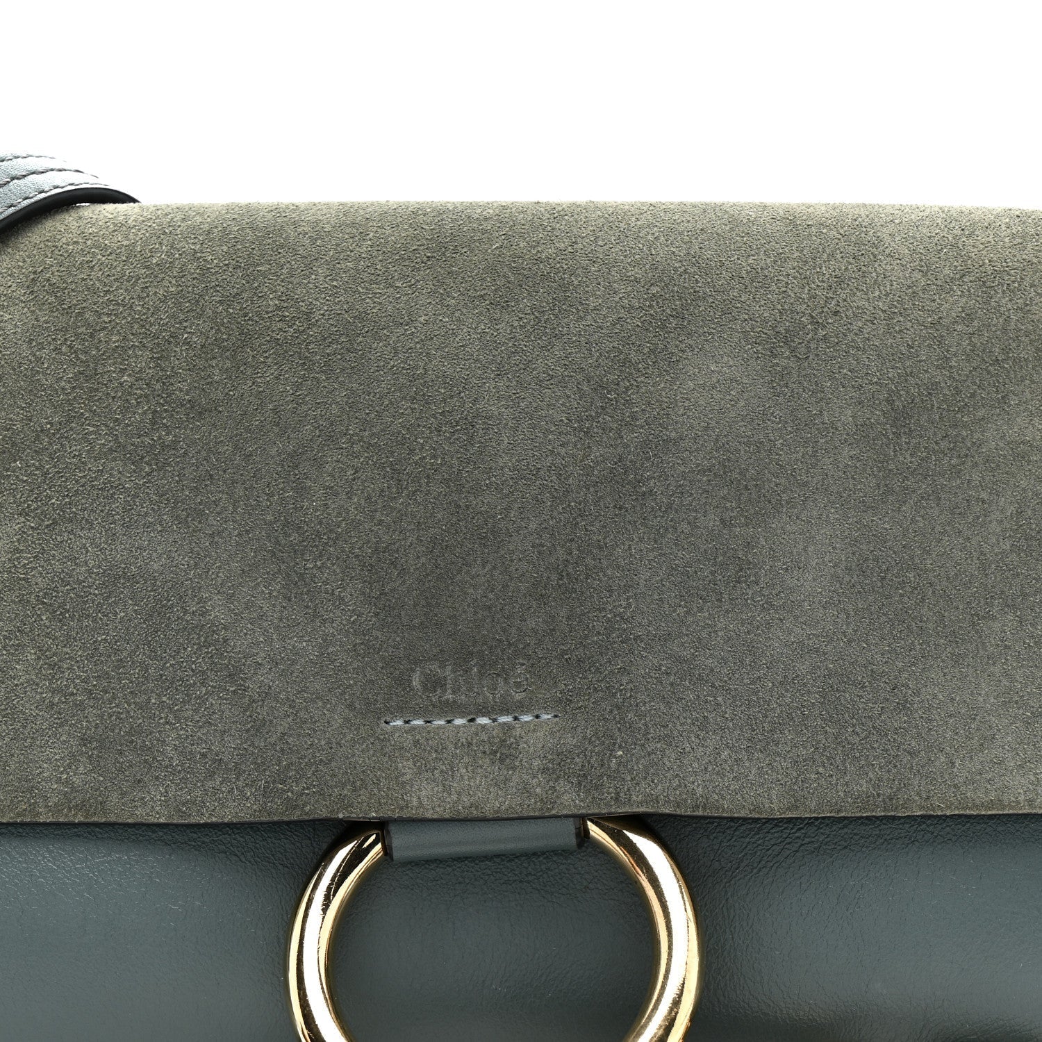 Suede Calfskin Small Faye Shoulder Bag Cloudy Blue