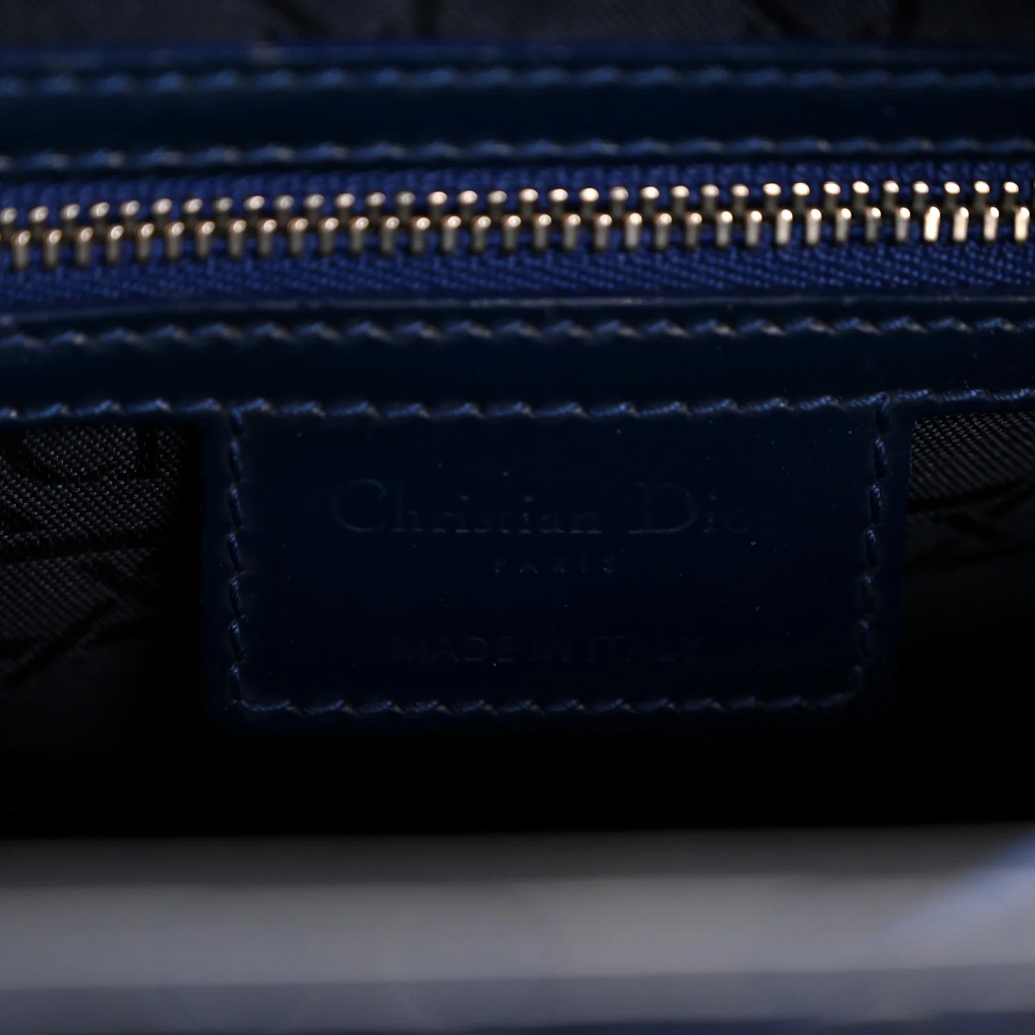 Patent Cannage Medium Lady Dior Blue