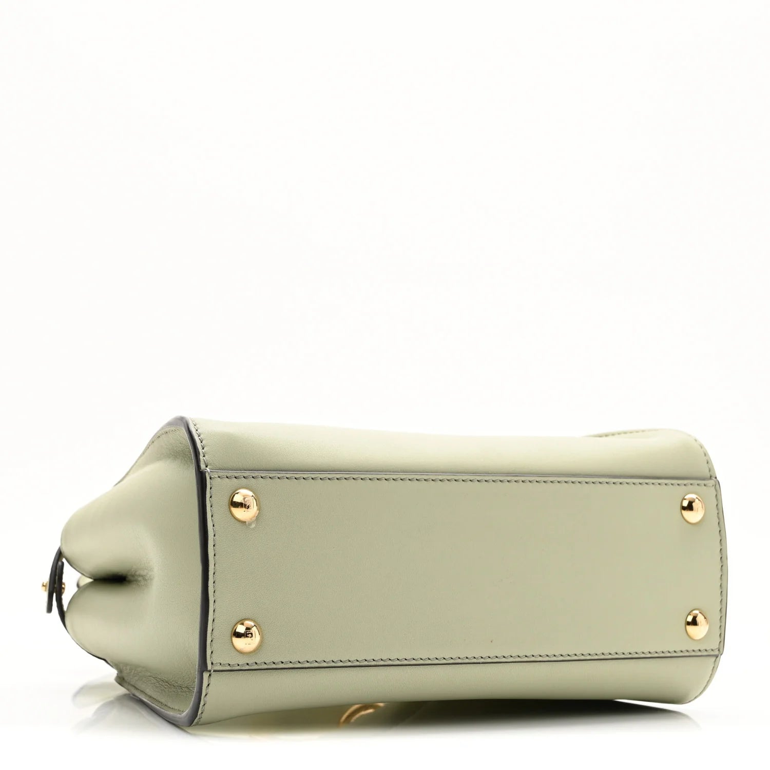 Vitello Seta Canvas FF Embroidered Mini Peekaboo Iconic Satchel Green Tea