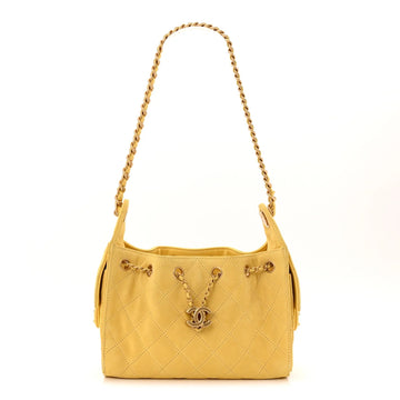 Suede Quilted Mini  25 Handbag Yellow
