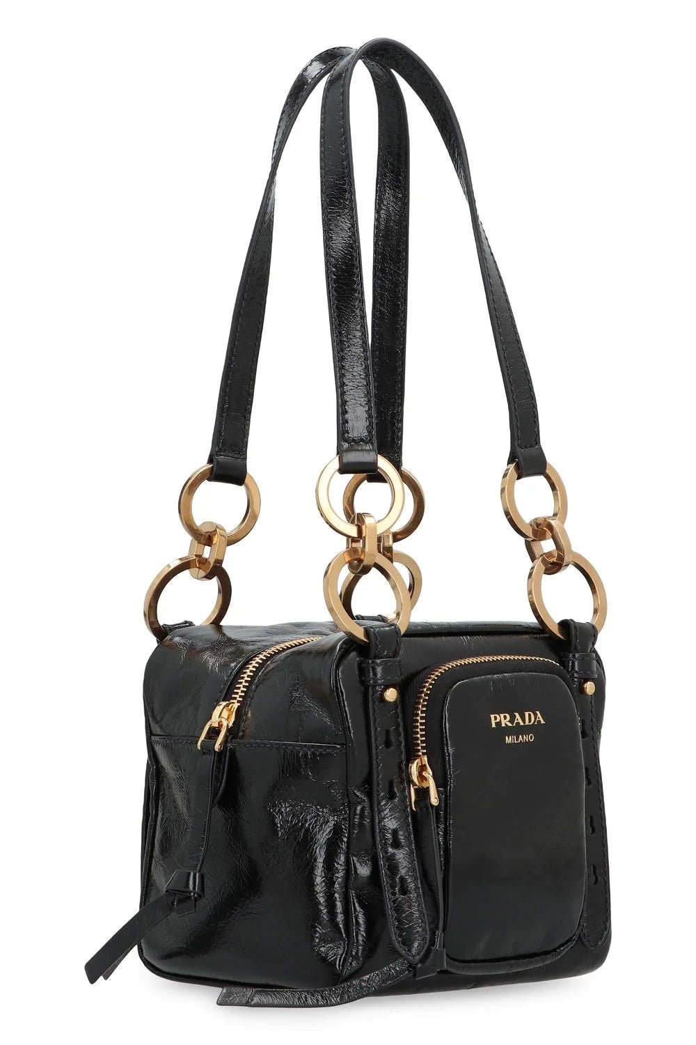 DANGLE LEATHER BOSTON BAG