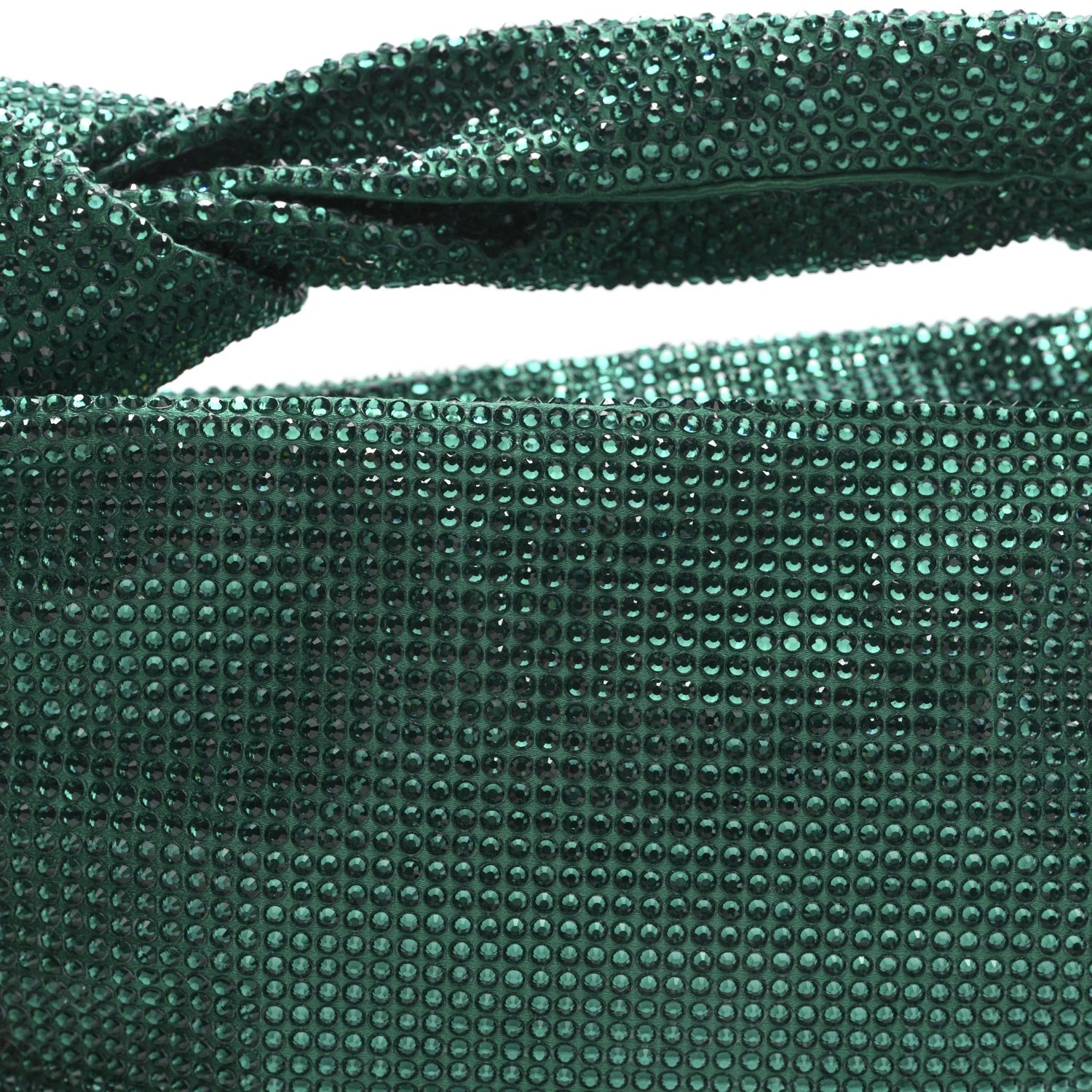 Crystal Embellished Satin Mini Hotfix Jodie Emerald